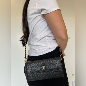 Authentic Chanel Camelia Flap XL WOC with authenticity card and strap!